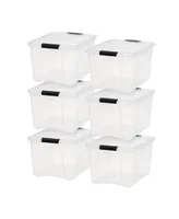 Iris Pack 40qt Plastic Storage Bin with Lid and Secure Latching Buckles