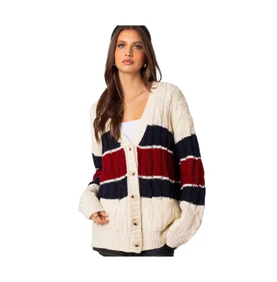 Women's Tinsley oversized cable knit cardigan