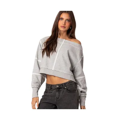 Women's Inside out cropped sweatshirt - Gray