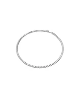 Swarovski Round Cut White Rhodium Plated Matrix Tennis Necklace