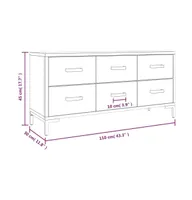 Storage Cabinet Brown 43.3"x11.8"x17.7" Solid Wood Pine