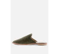 Rag & Co Lia Handcrafted Suede Mules