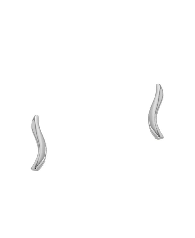 Skagen Women's Essential Waves Stainless Steel Stud Earrings