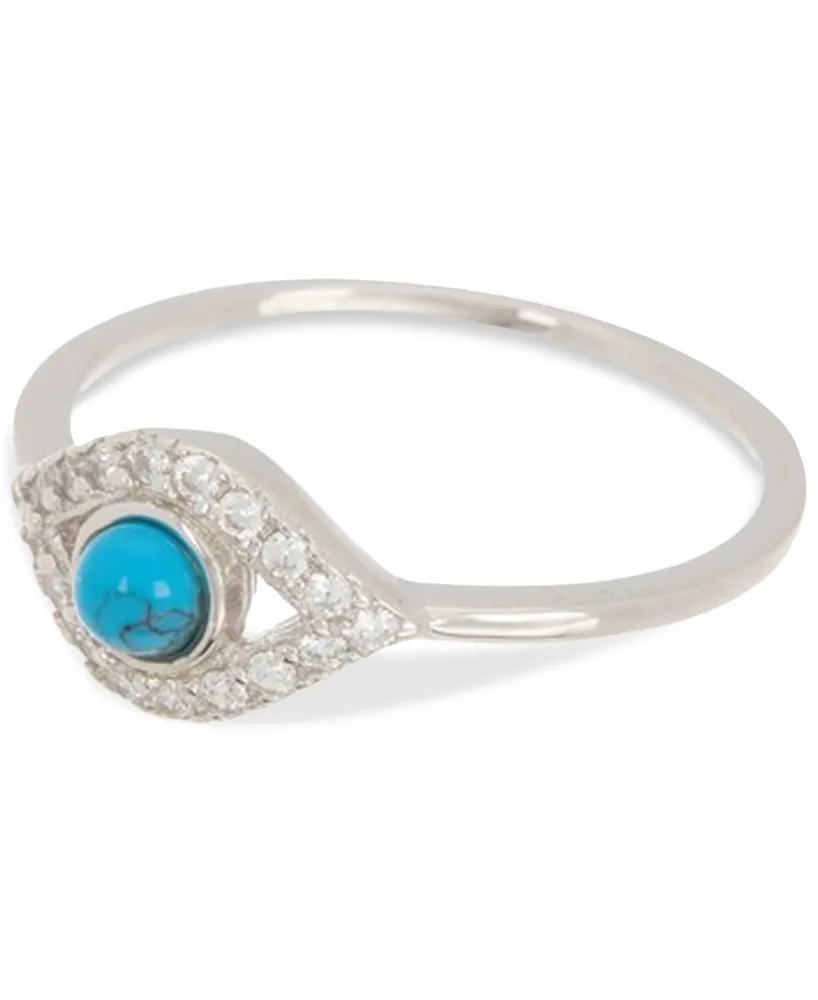 Adornia Silver-Tone Evil Eye Ring