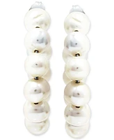 Giani Bernini Cultured Freshwater Pearl (5mm) Small Hoop Earrings in Sterling Silver, 1", Created for Macy's