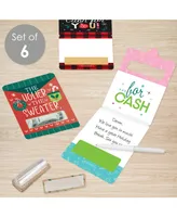 Merry Christmas Cards - Diy Assorted Holiday Party Funny Money Cards - Set of 6 - Assorted Pre