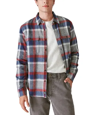 Lucky Brand Men's Plaid Button-Down Flannel Utility Shirt