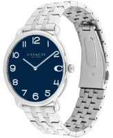 Coach Men's Elliot Silver-Tone Stainless Steel Bracelet Watch 40mm