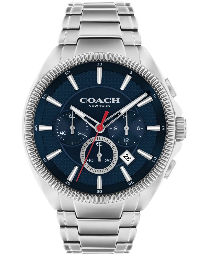 Coach Men's Jackson Silver-Tone Stainless Steel Bracelet Watch 45mm