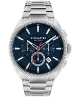 Coach Men's Jackson Silver-Tone Stainless Steel Bracelet Watch 45mm