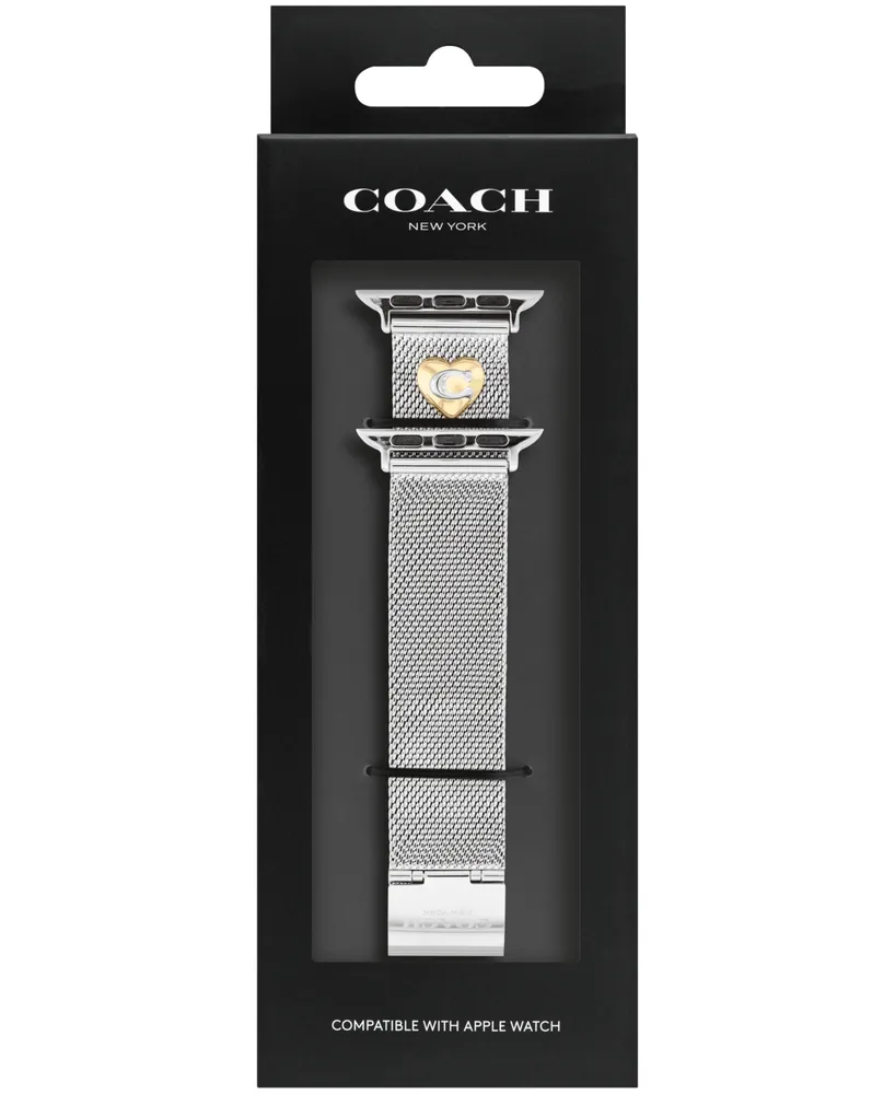 Coach Silver-Tone Stainless Steel Mesh Bracelet for 38, 40, 41mm Apple Watch
