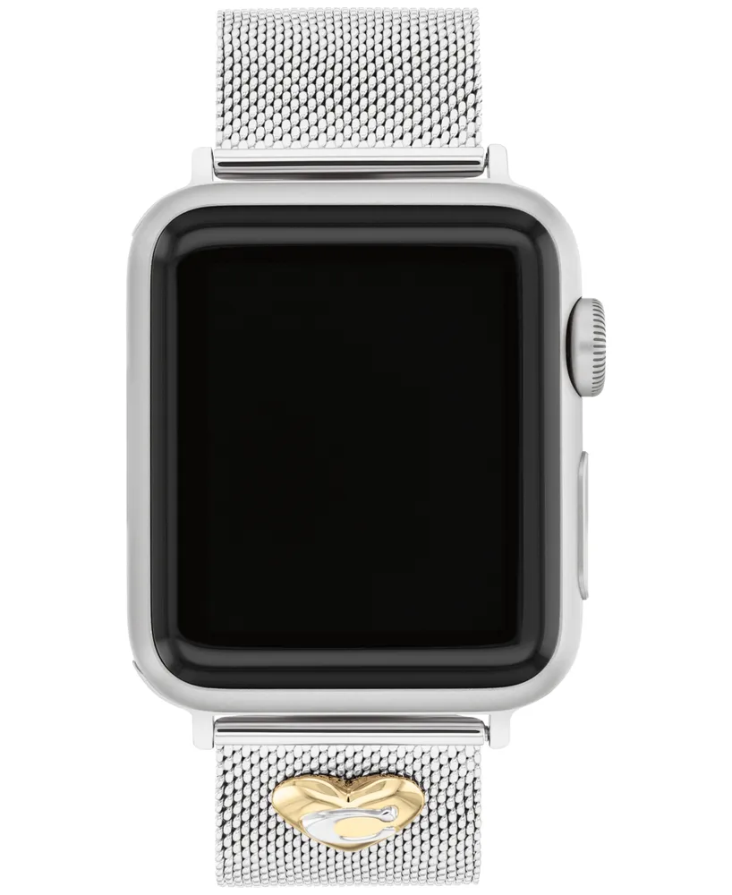 Coach Silver-Tone Stainless Steel Mesh Bracelet for 38, 40, 41mm Apple Watch