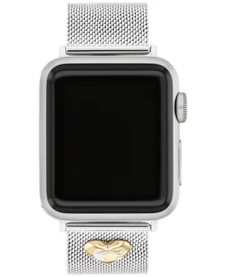 Coach Silver-Tone Stainless Steel Mesh Bracelet for 38, 40, 41mm Apple Watch