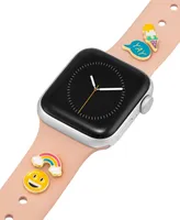WITHit Blush Smooth Silicone Band with Band Candy Happy Charms designed for Apple Watch 42mm (Series 1-3 only) & 44/45/46/49mm (Ultra & Ultra 2)