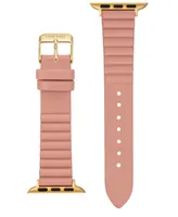 Nine West Women's Pink Polyurethane Leather Band Compatible with 38mm, 40mm and 41mm Apple Watch - Pink, Rose Gold