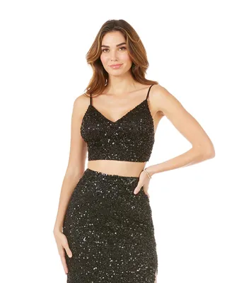 Lara Women's Spaghetti Strap Beaded Top