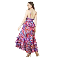 Lara Women's Ruffle Skirt Printed Gown