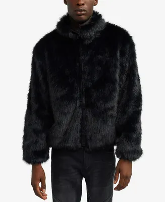 Reason Men's Faux Fur Full Zip Jacket