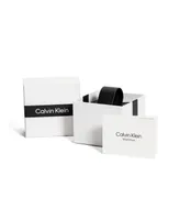 Calvin Klein Men's Automatic Black Leather Strap Watch 44mm