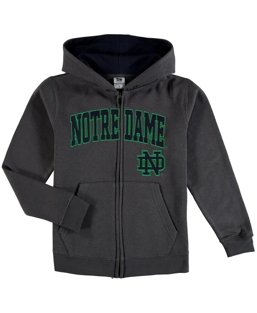 Big Boys Notre Dame Fighting Irish Applique Arch & Logo Full-Zip Hoodie