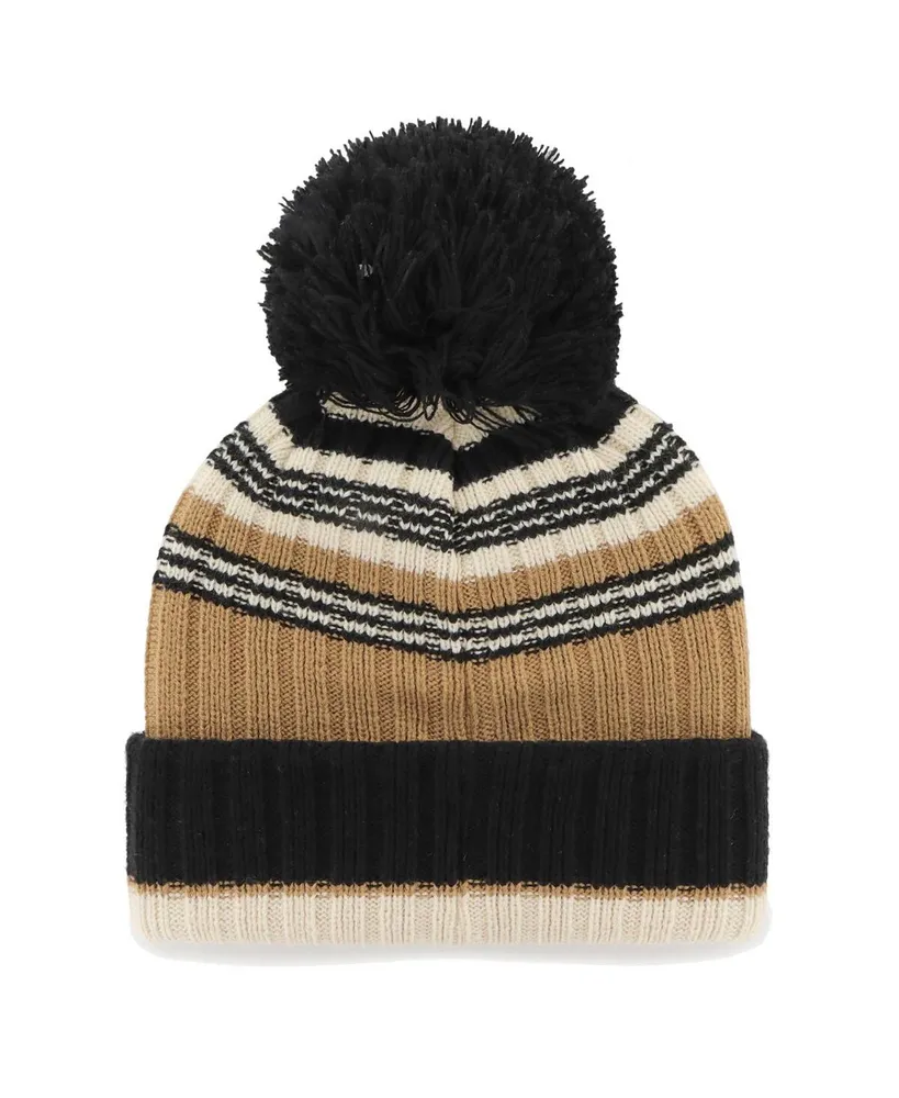Women's '47 Brand Natural New England Patriots Barista Cuffed Knit Hat with Pom
