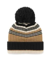 Women's '47 Brand Natural New England Patriots Barista Cuffed Knit Hat with Pom