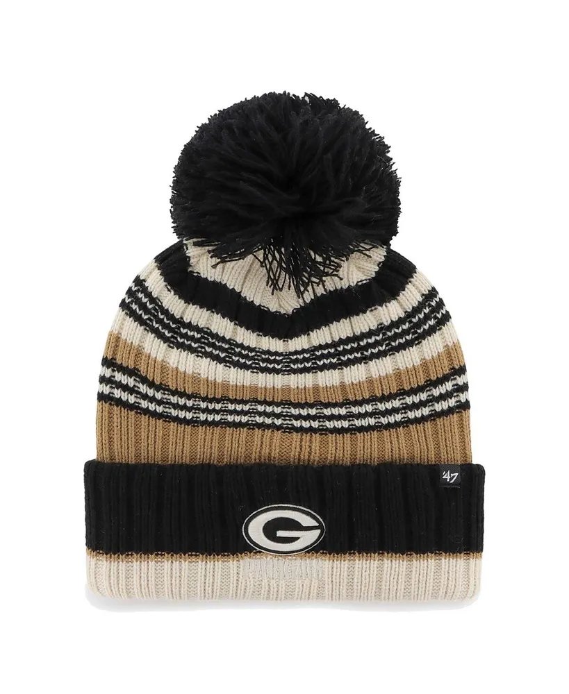 Women's '47 Brand Natural Green Bay Packers Barista Cuffed Knit Hat with Pom