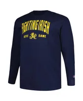 Men's Champion Navy Notre Dame Fighting Irish Big and Tall Arch Long Sleeve T-shirt