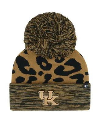 Women's '47 Brand Brown Kentucky Wildcats Rosette Cuffed Knit Hat with Pom