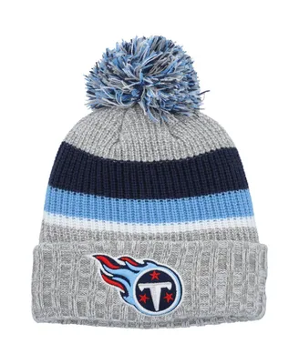 Youth Boys and Girls New Era Heather Gray Tennessee Titans Cuffed Knit Hat with Pom