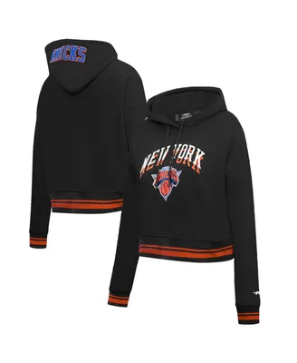 Women's Pro Standard Black New York Knicks 2023/24 City Edition Cropped Pullover Hoodie