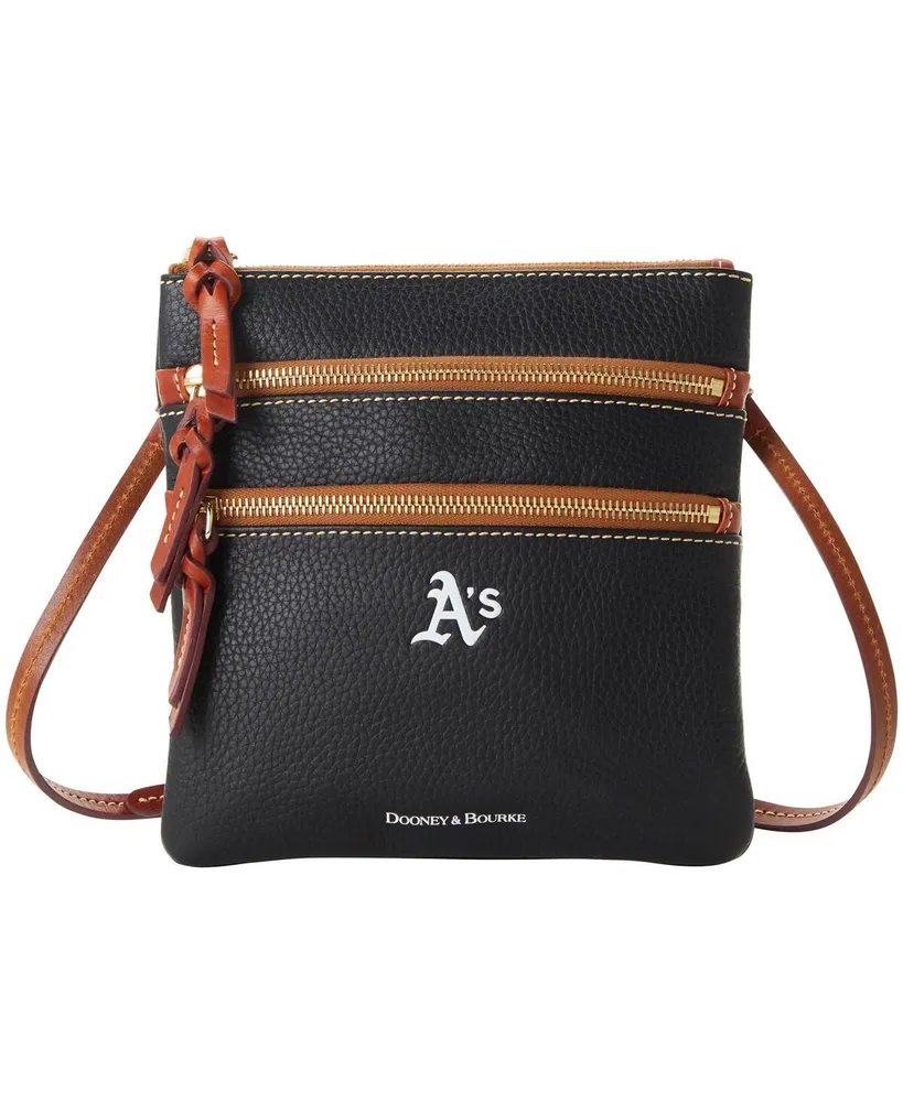 Women's Dooney & Bourke Oakland Athletics Pebble Triple-Zip Core Crossbody Purse