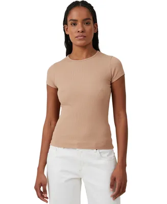 Cotton On Women's The One Rib Crew Neck Short Sleeve T-shirt