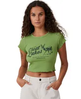 Cotton On Women's Crop Lettuce Graphic T-shirt