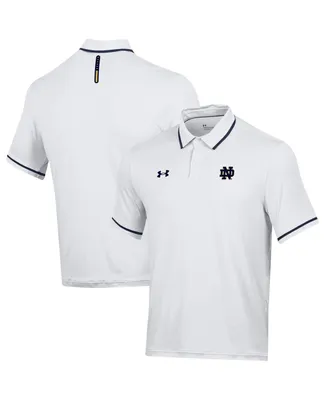 Men's Under Armour White Notre Dame Fighting Irish T2 Tipped Performance Polo Shirt