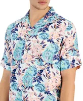 Club Room Men's Regular-Fit Floral-Print Button-Down Camp Shirt, Created for Macy's
