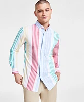 Club Room Men's Striped Poplin Shirt, Created for Macy's