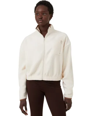 Cotton On Women's Teddy Fleece Cropped Zip Through Sweater
