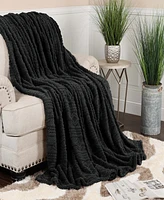 Superior Boho Knit Jacquard Fleece Plush Fluffy Blanket, King