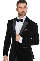 Gino Vitale Men's 2-Piece Velvet Birdseye Lapel Slim-Fit Tuxedo