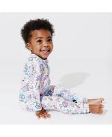 Bellabu Bear Baby Girls Comic Purple Convertible Footie Pajama