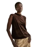 Crescent Women's Jolene Mock Neck Velvet Top