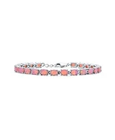 Bling Jewelry Simple Strand Created Blue Synthetic Opal Tennis Bracelet Sterling Silver 7 7.5 Inch