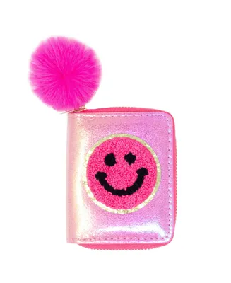 Kids Hot Pink Shiny Happy Face Wallet