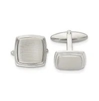 Chisel Stainless Steel Brushed and Polished Square Cufflinks