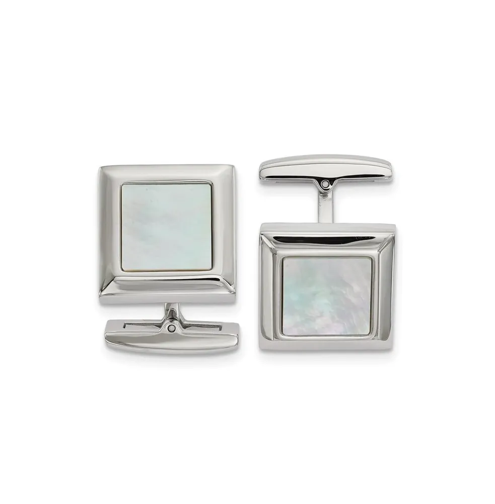 Chisel Stainless Steel Polished Square Cufflinks