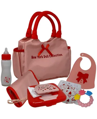 The New York Doll Collection Baby Doll Diaper Bag Set with Accessories - Assorted Pre