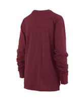 Women's Pressbox Heathered Maroon Virginia Tech Hokies Two-Hit Canyon Long Sleeve T-shirt