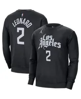 Men's Jordan Kawhi Leonard Black La Clippers Statement Name and Number Pullover Sweatshirt