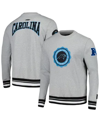 Men's Pro Standard Heather Gray Carolina Panthers Crest Emblem Pullover Sweatshirt